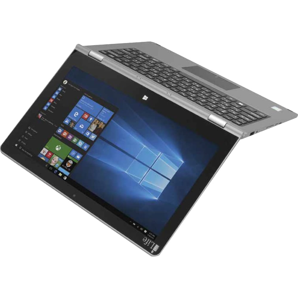 ILife ZedNote Convertible Touch Laptop - Atom 1.8GHz 2GB 64GB Shared Win10.1 14inch HD Silver English/Arabic Keyboard