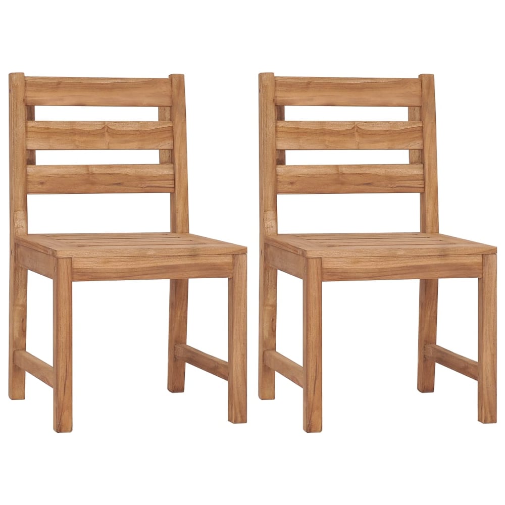 Vidaxl Garden Chairs 2 Pcs Solid Teak Wood