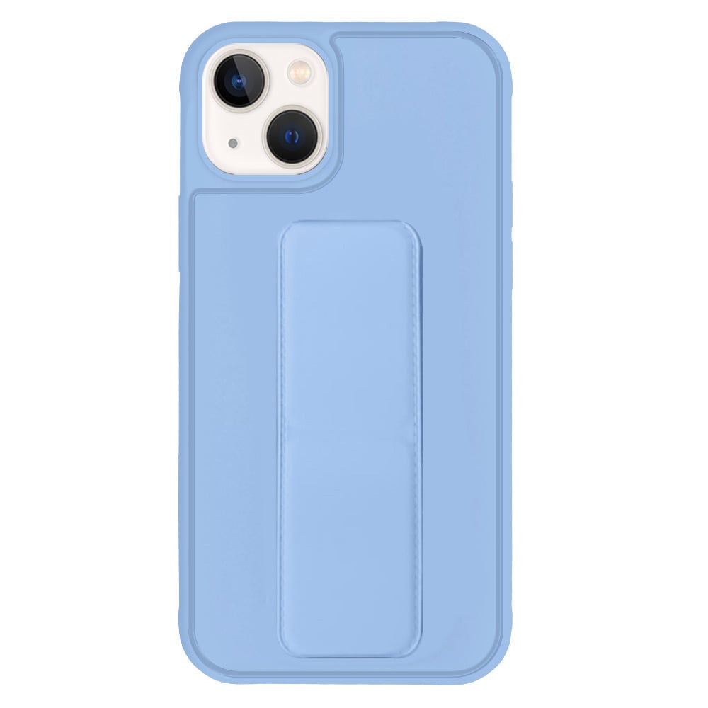 Margoun case for iPhone 14 with Hand Grip Foldable Magnetic Kickstand Wrist Strap Finger Grip Cover 6.1 inch Light Blue