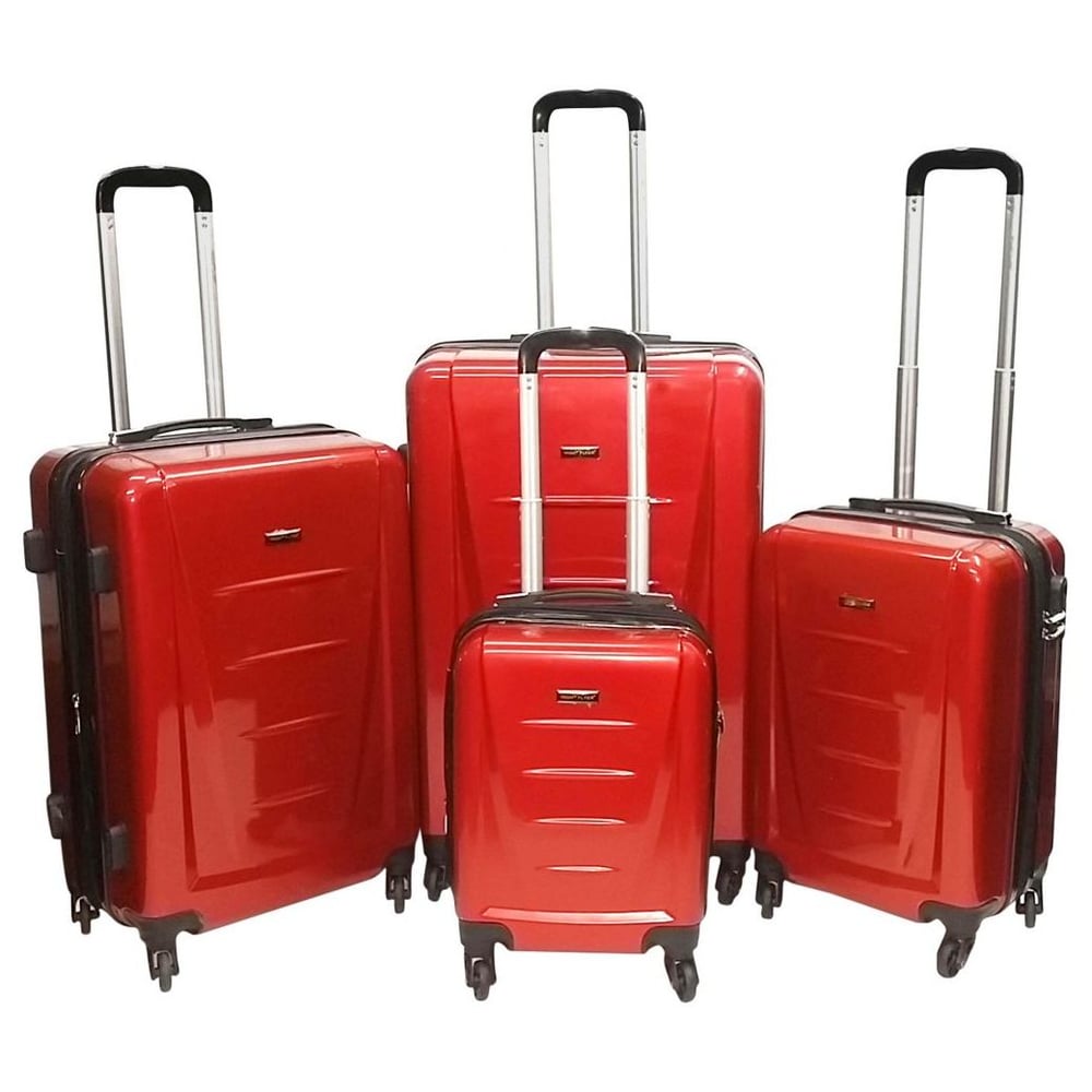 Highflyer Inspire Trolley Luggage Bag Red 4pc Set TH1614PPC4PC