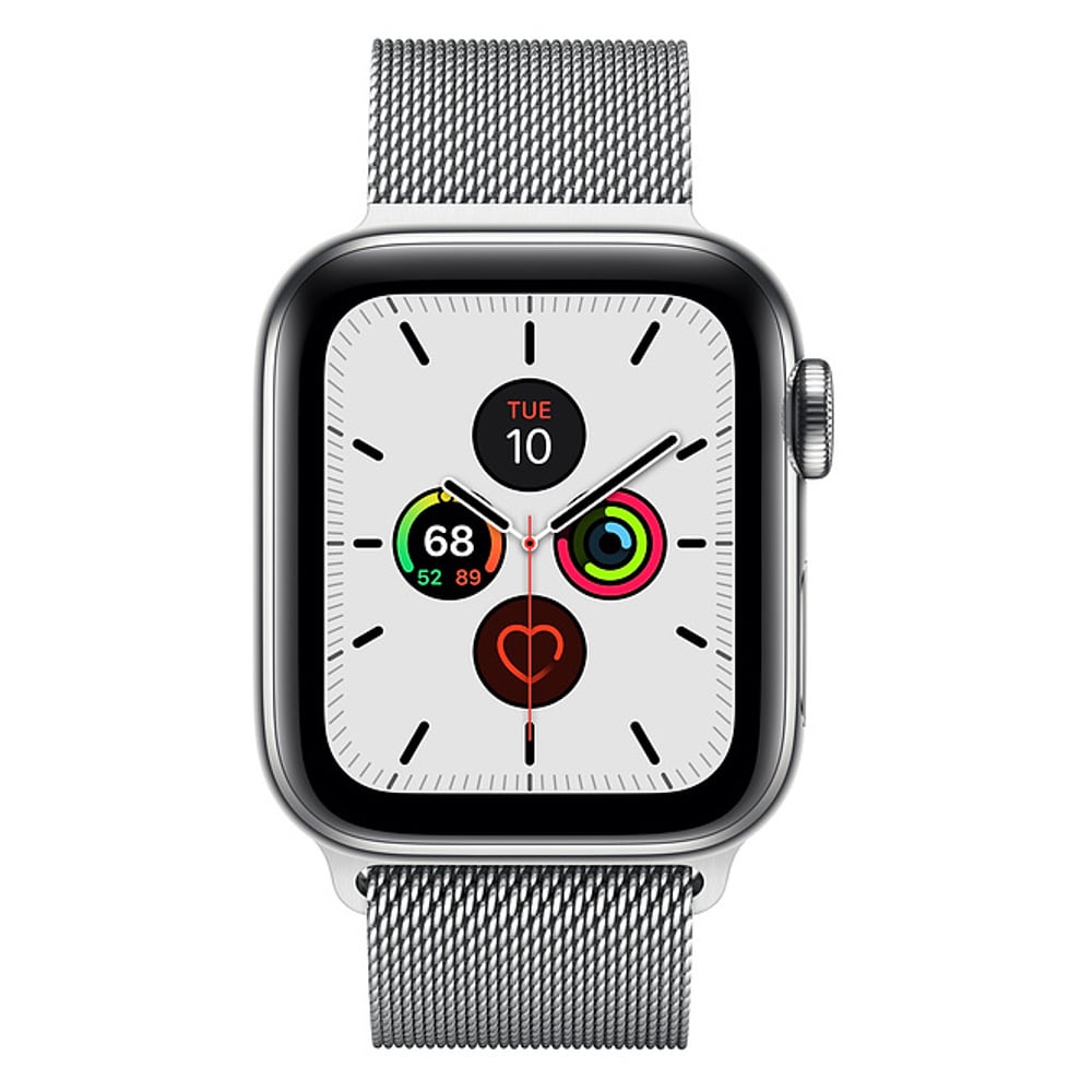 Apple Watch Series 5 GPS + Cellular 40mm Stainless Steel Case with Stainless Steel Milanese Loop