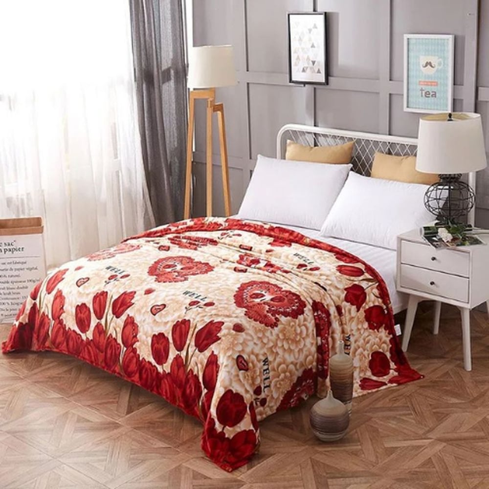 Soft Fleece Polyester Red Blanket 200*230 cm