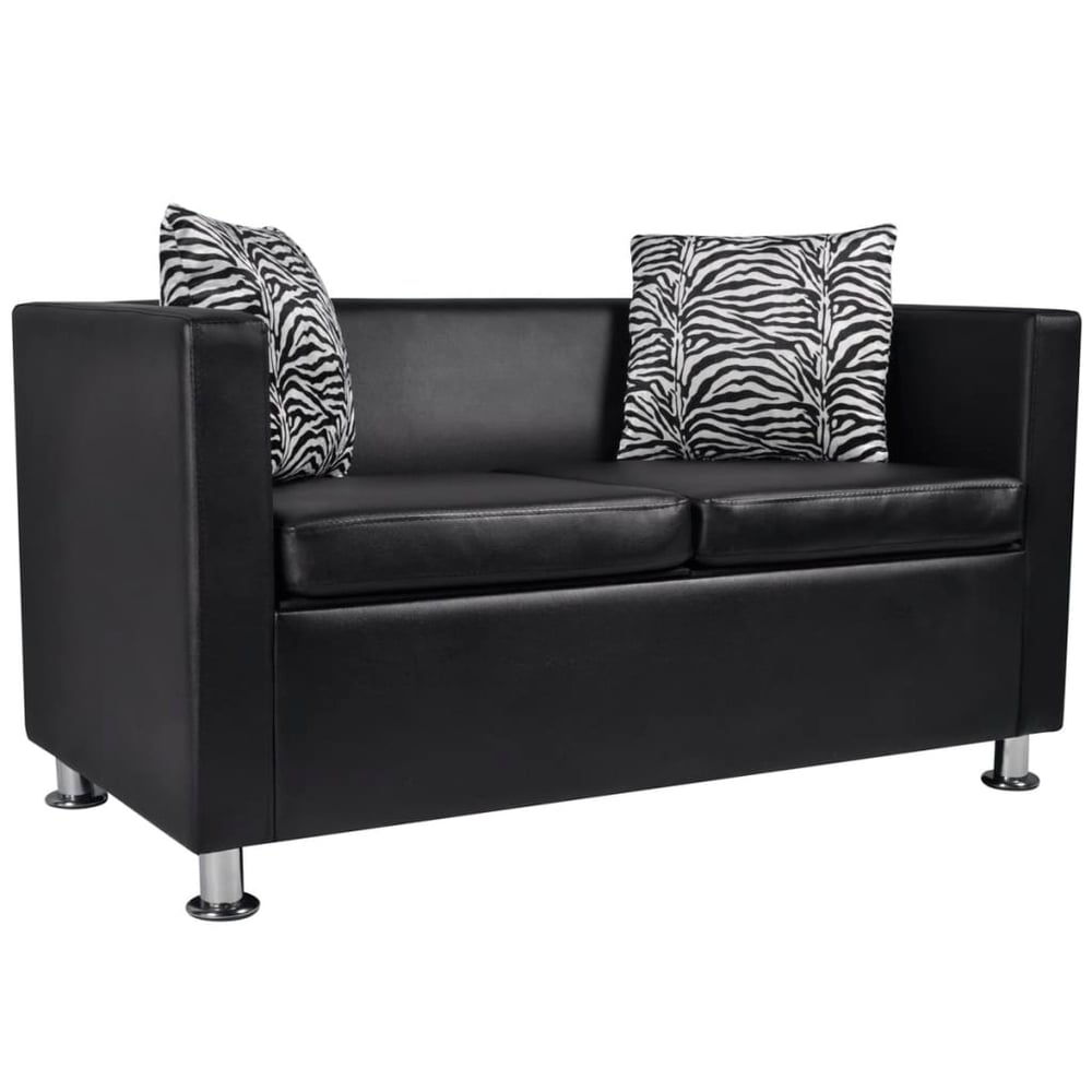 Vidaxl Sofa 2-seater Artificial Leather Black Vidaxl Sofa 2-seater Artificial Leather Black