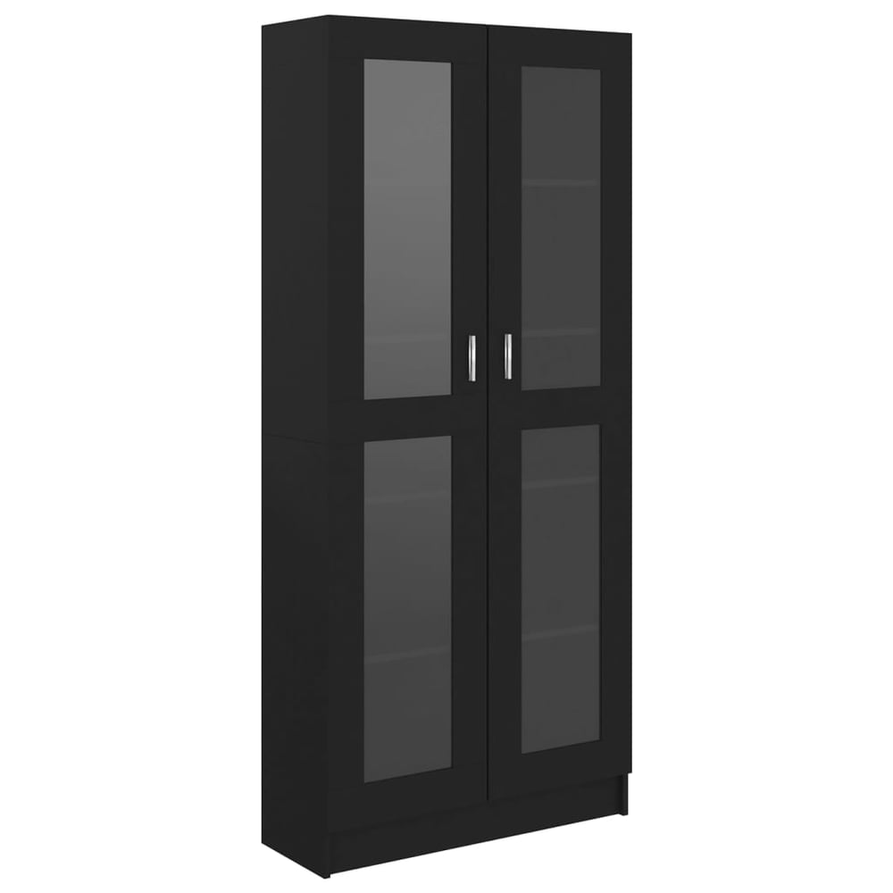 vidaXL Vitrine Cabinet Black 82.5x30.5x185.5 cm Engineered Wood