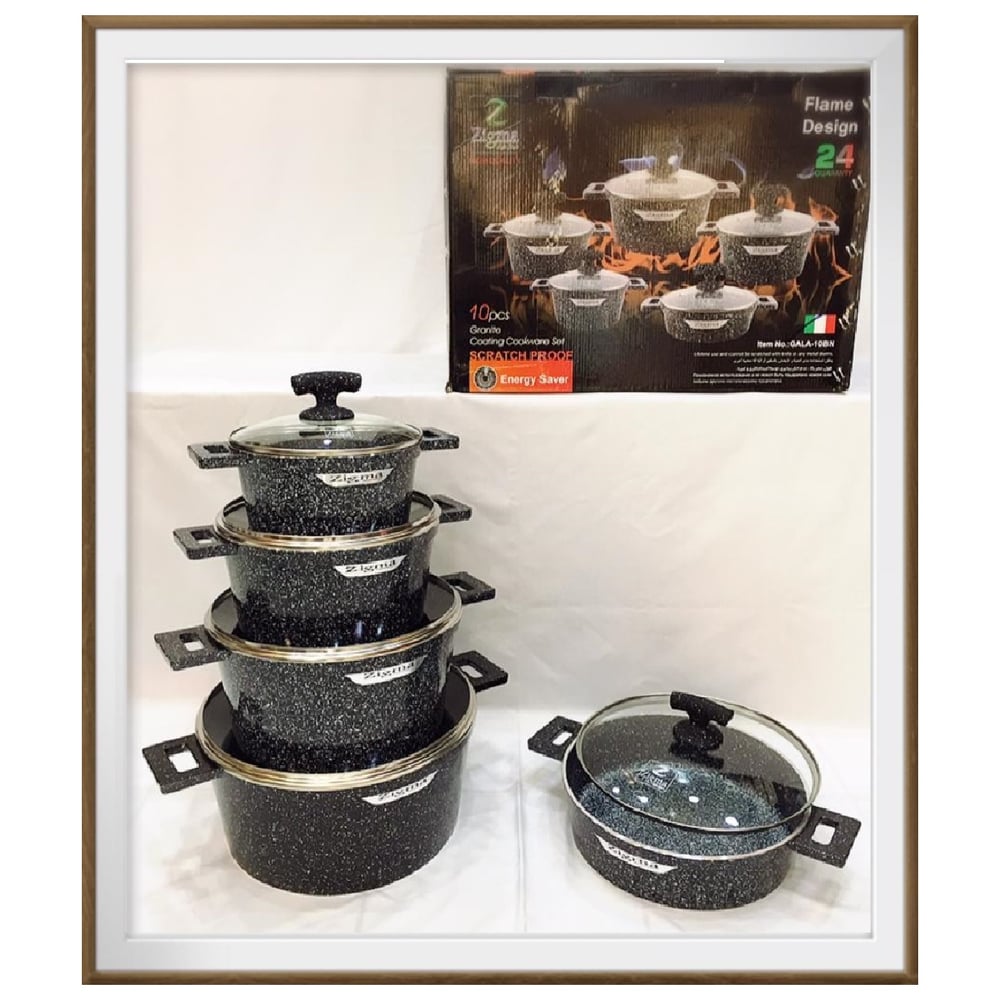 Zigma Granite Cookware Set Blue 10pcs price in Bahrain, Buy Zigma