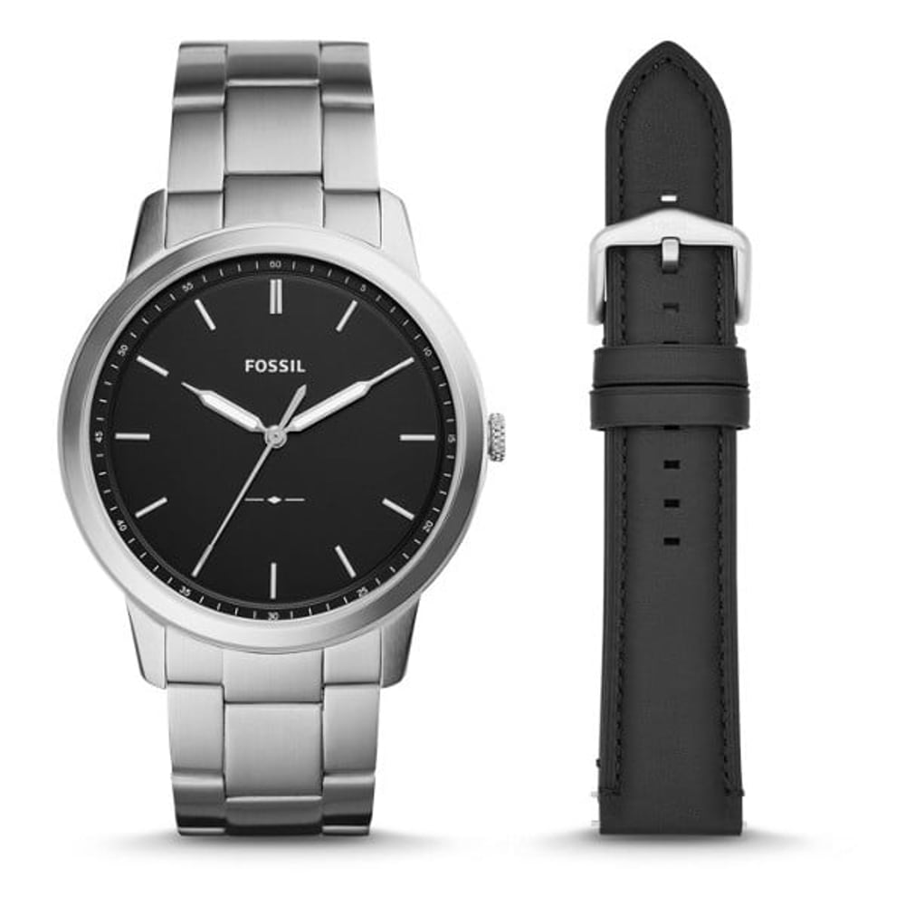 Fossil FS5451SET The Minimalist Three-Hand Interchangeable Strap Box Set