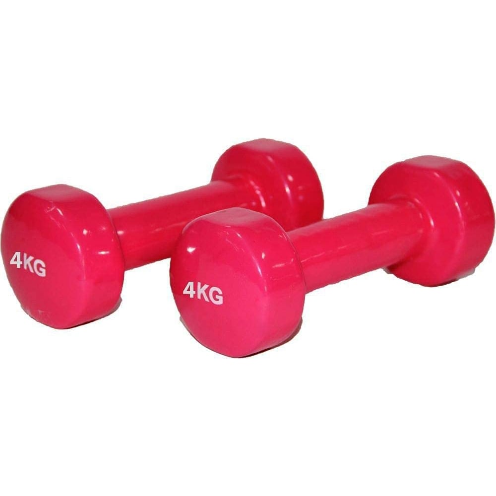 ULTIMAX 2Pcs Fitness Vinyl Dumbbell Hand Weights All-Purpose Color Coded Dumbbell for Strength Training Yoga Dumbbell RED (4 kg) ULTIMAX 2Pcs Fitness Vinyl Dumbbell Hand Weights All-Purpose Color Coded Dumbbell for Strength Training Yoga Dumbbell RED (4 kg)