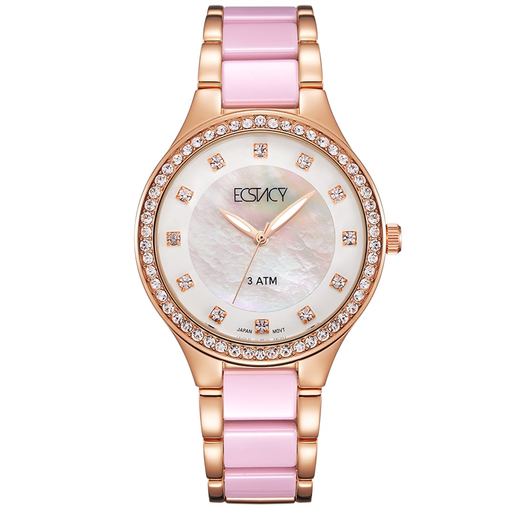 ECSTACY Women's Analog White MOP Dial Watch - E9511-KCPM ECSTACY Women's Analog White MOP Dial Watch - E9511-KCPM