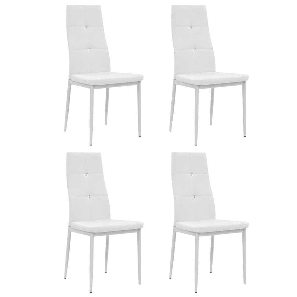 vidaXL Dining Chairs 4 pcs White Faux Leather