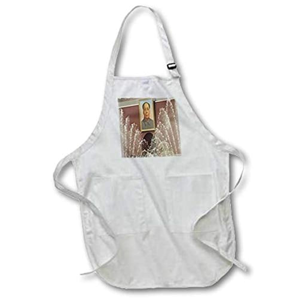 3Drose Apr_71073_1 Portrait Of Mao, Tiananmen Square Beijing, China-Pete Oxford-Full Length White Apron With Pockets, 22 By 30-Inch