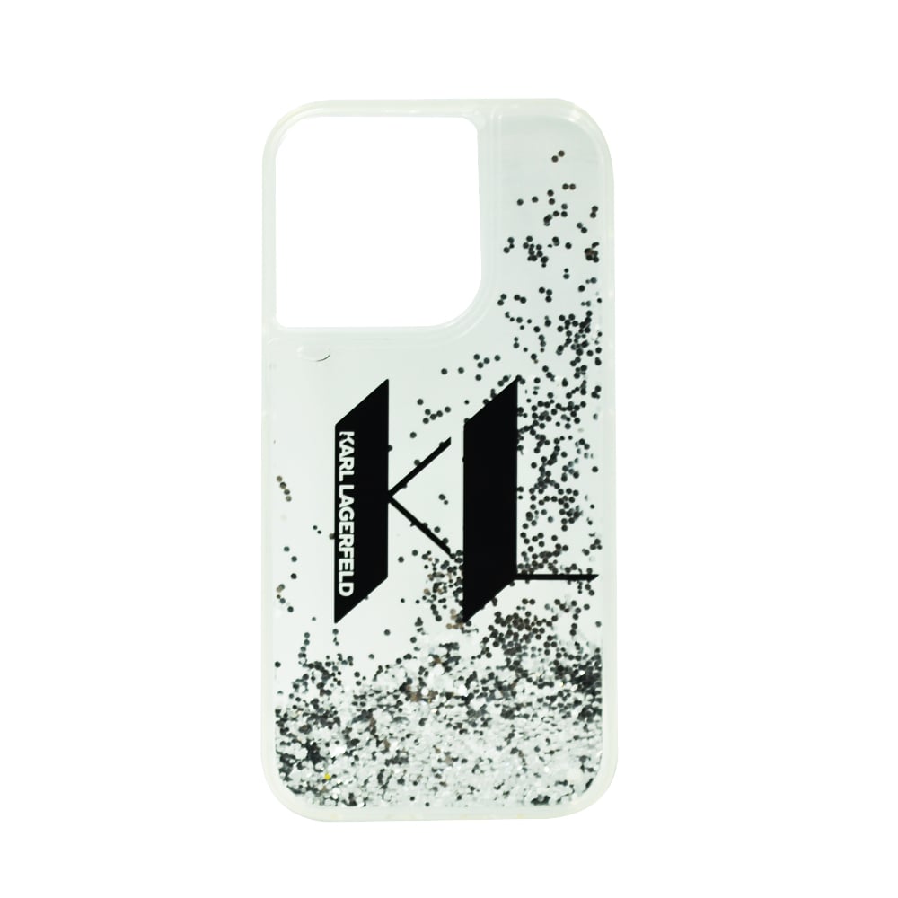 Karl Lagerfeld Liquid Glitter Big Kl Hard Case For Iphone 14 Pro Silver Karl Lagerfeld Liquid Glitter Big Kl Hard Case For Iphone 14 Pro Silver
