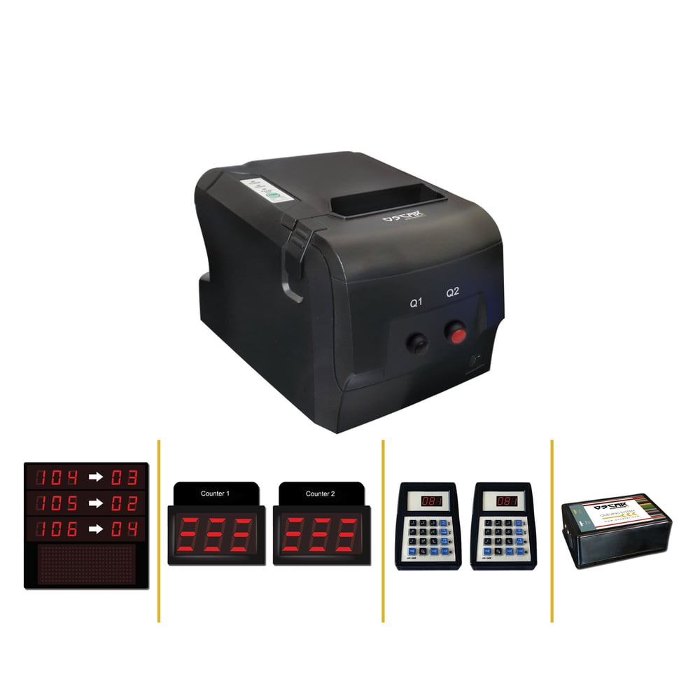OSCAR Complete Queue Management System Thermal Receipt Printer for 2 Counters and a Main Display OSCAR Complete Queue Management System Thermal Receipt Printer for 2 Counters and a Main Display