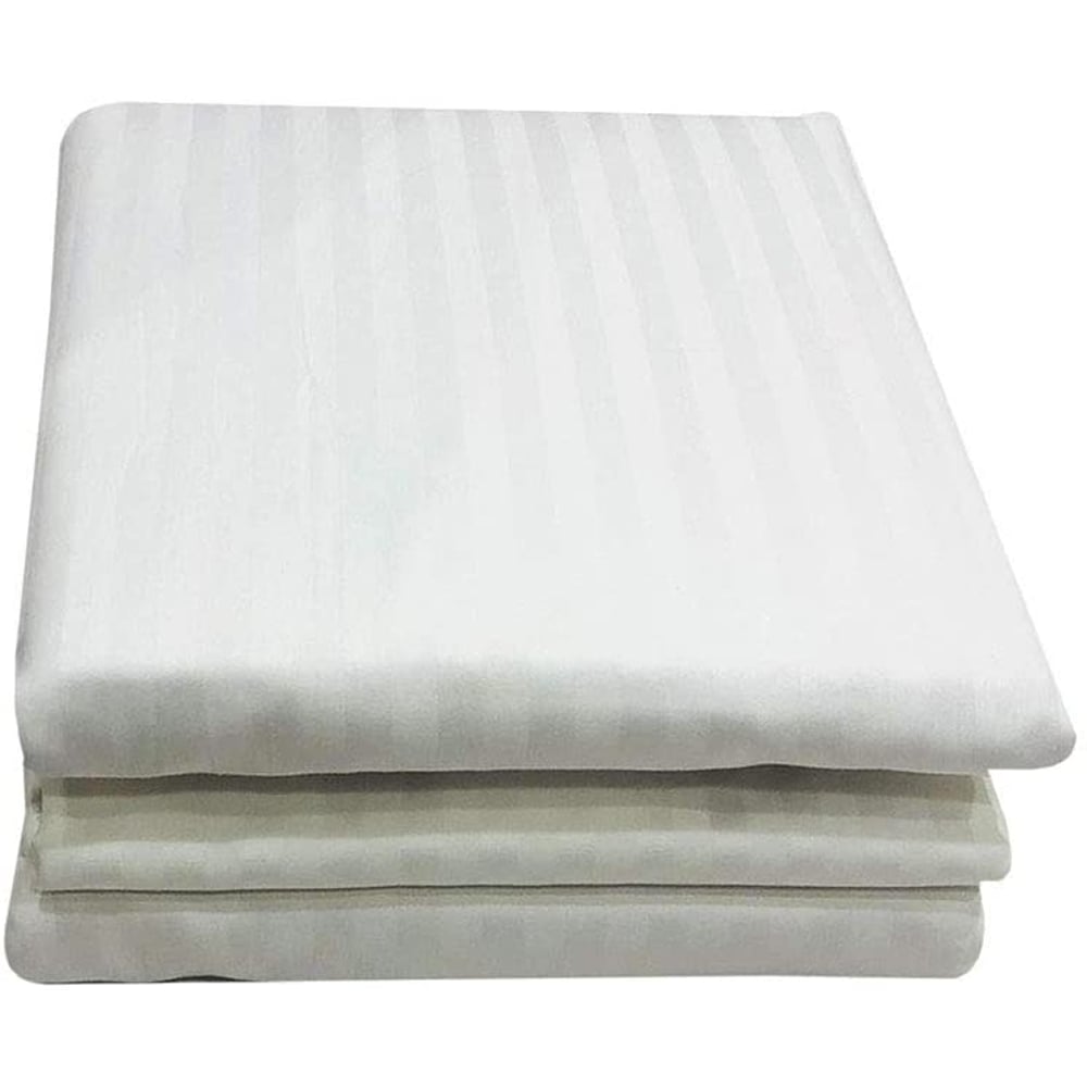 BYFT Orchard Bed Sheet and 2 Pillow cases, Set of 3, 300 TC Cotton (Queen Fitted, White Satin)