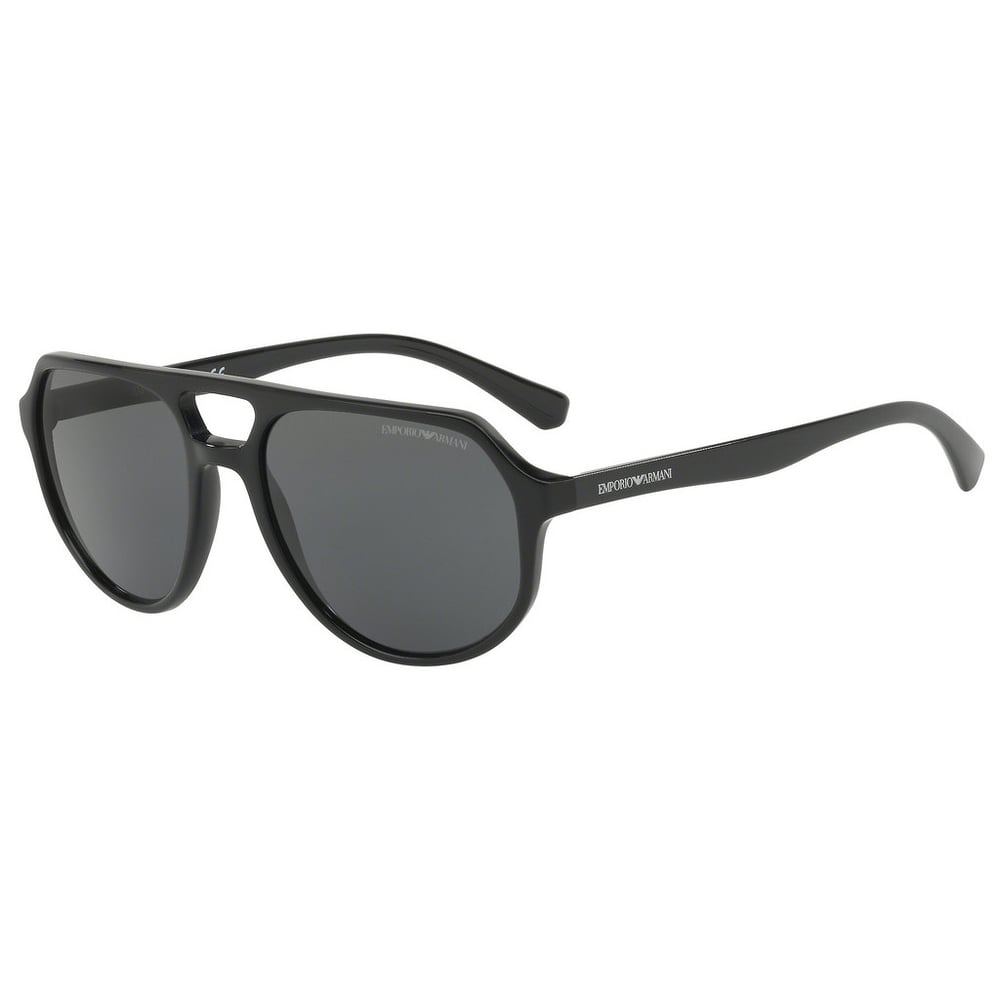 Emporio Armani Black Plastic Polarized Men EM-4111-500187-57 Sunglasses Emporio Armani Black Plastic Polarized Men EM-4111-500187-57 Sunglasses