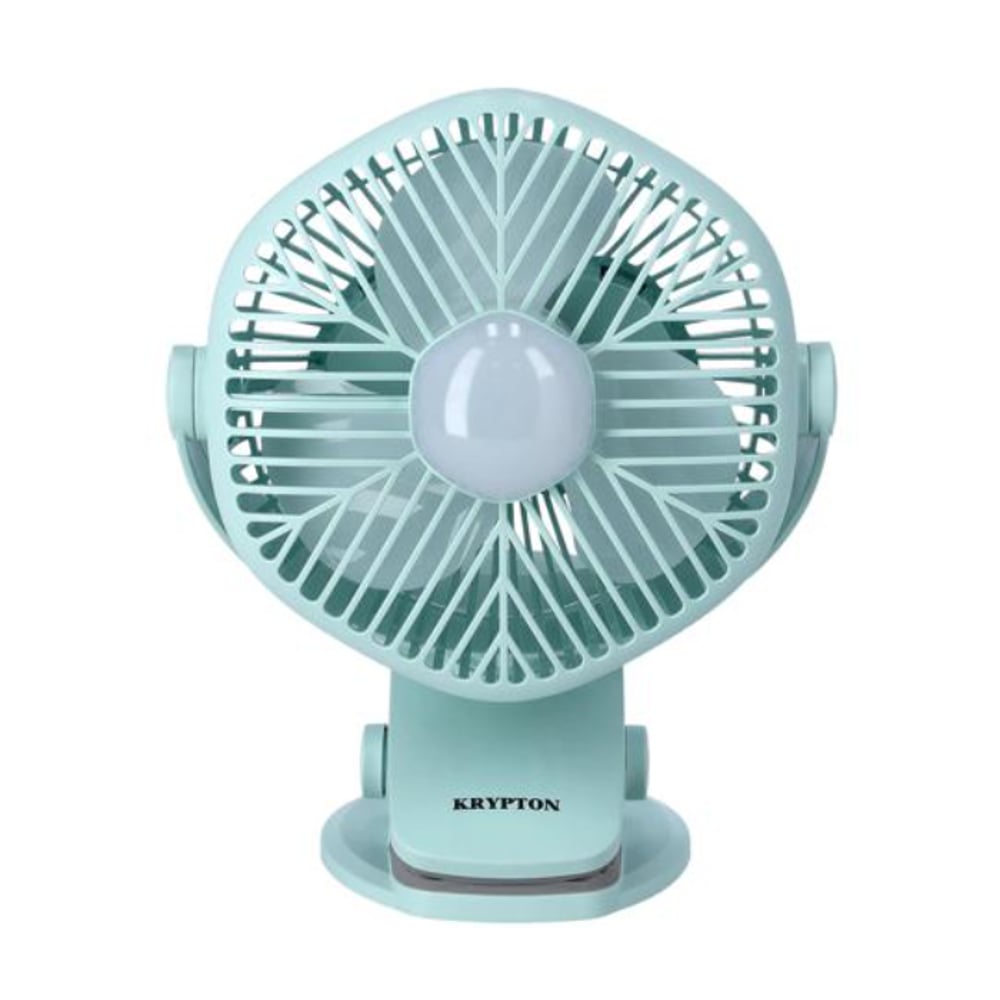 Krypton Rechargeable Mini Fan With Led Light KNF5405 Light Green Krypton Rechargeable Mini Fan With Led Light KNF5405 Light Green