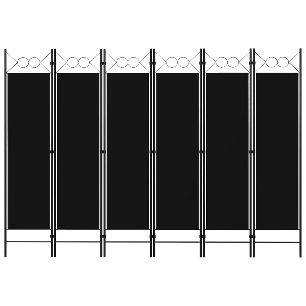 Vidaxl 6-panel Room Divider Black 240x180 Cm
