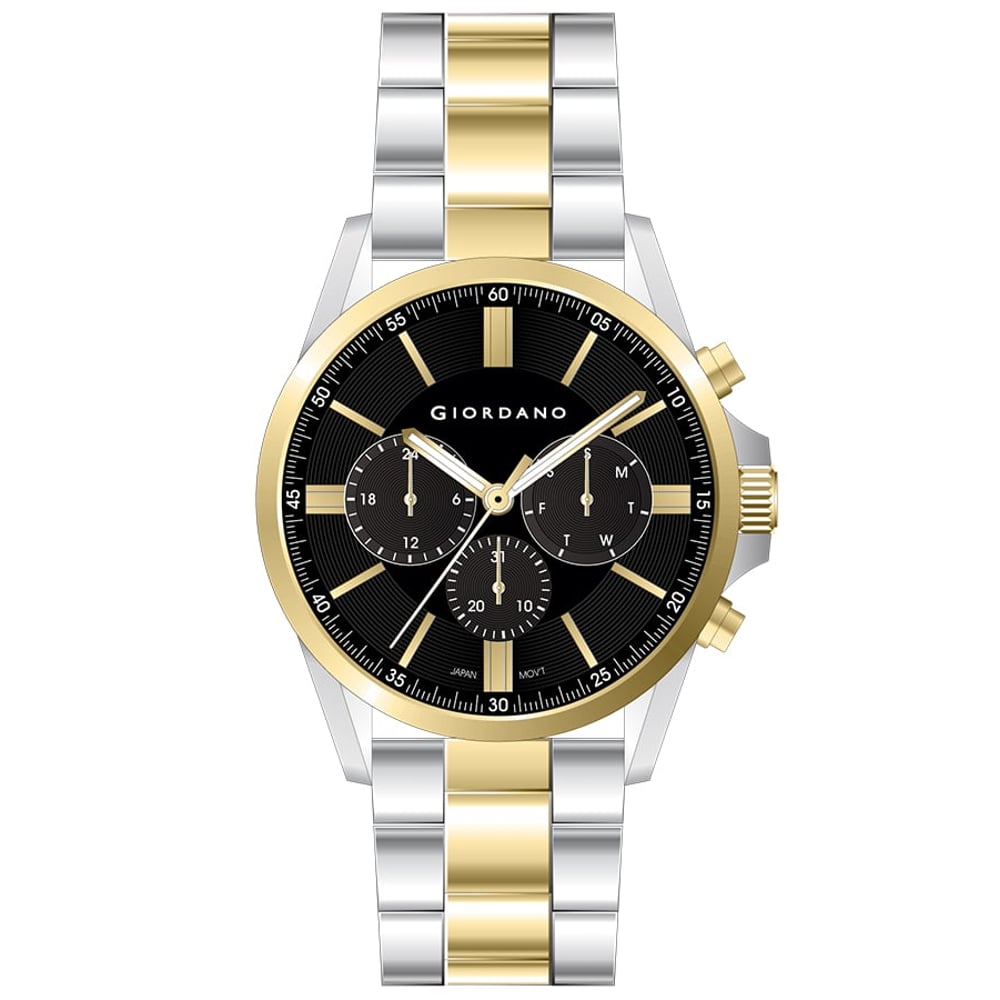 GIORDANO Men's Multi Function Black Dial Watch - GD-1177-44