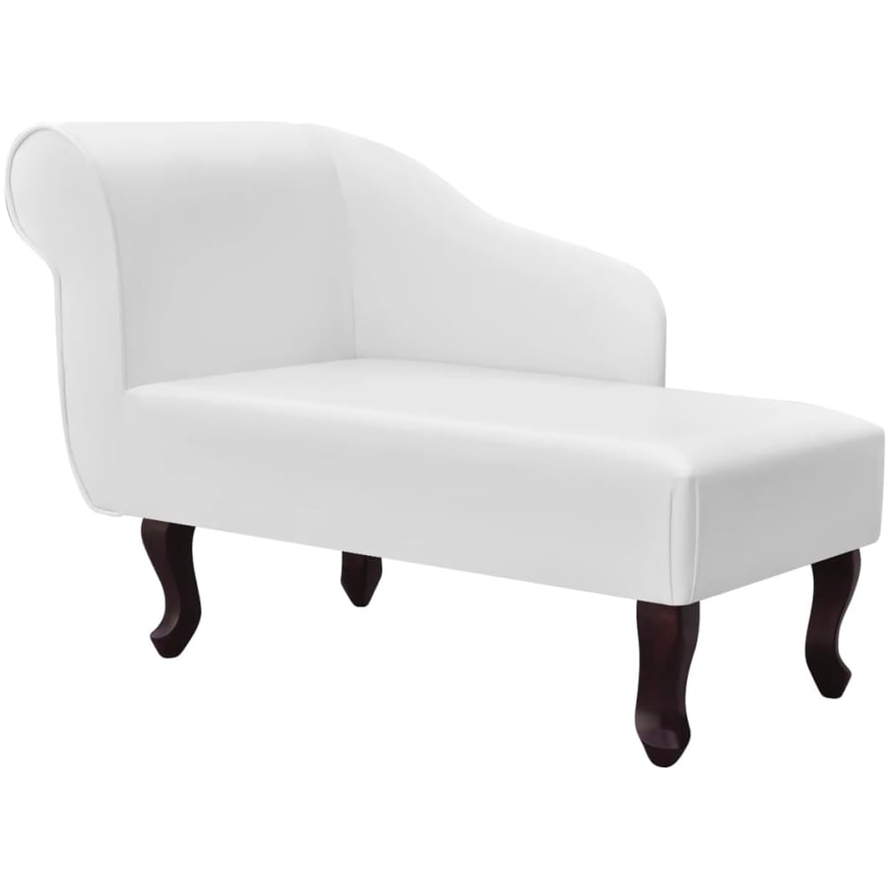 Vidaxl Artificial Leather Chaise Longue With Left Armrest White