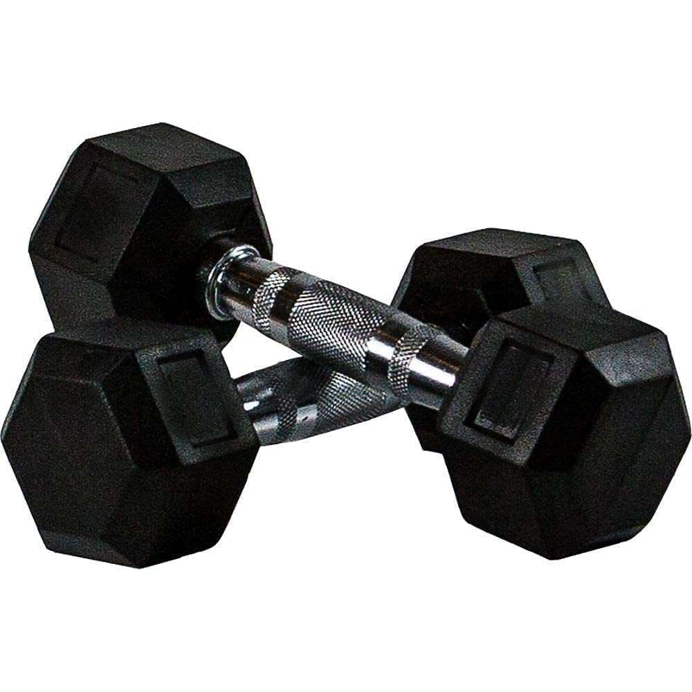 Ultimax Rubber Encased Dumbbell Set Barbell Set Hex Rubber Dumbbell Solid Iron Hex Dumbbells - 4kg X 2