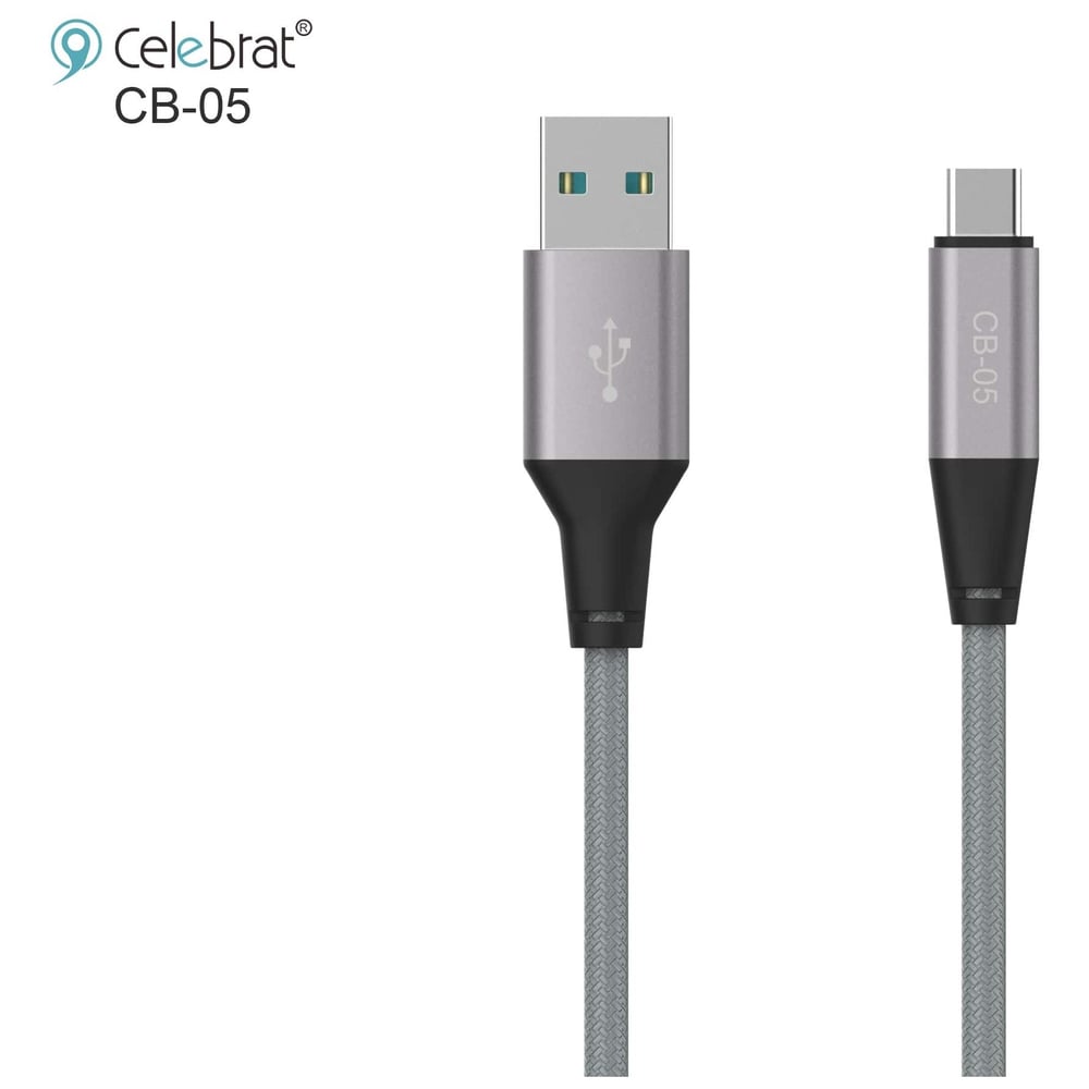 Celebrat Type C Cable 1m Grey - CB05T Celebrat Type C Cable 1m Grey - CB05T