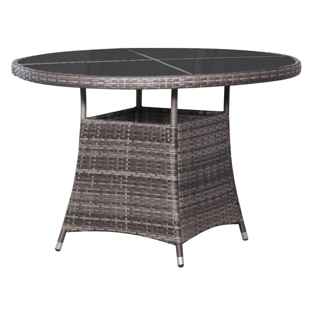 Vidaxl Garden Table Grey 110x74 Cm Poly Rattan