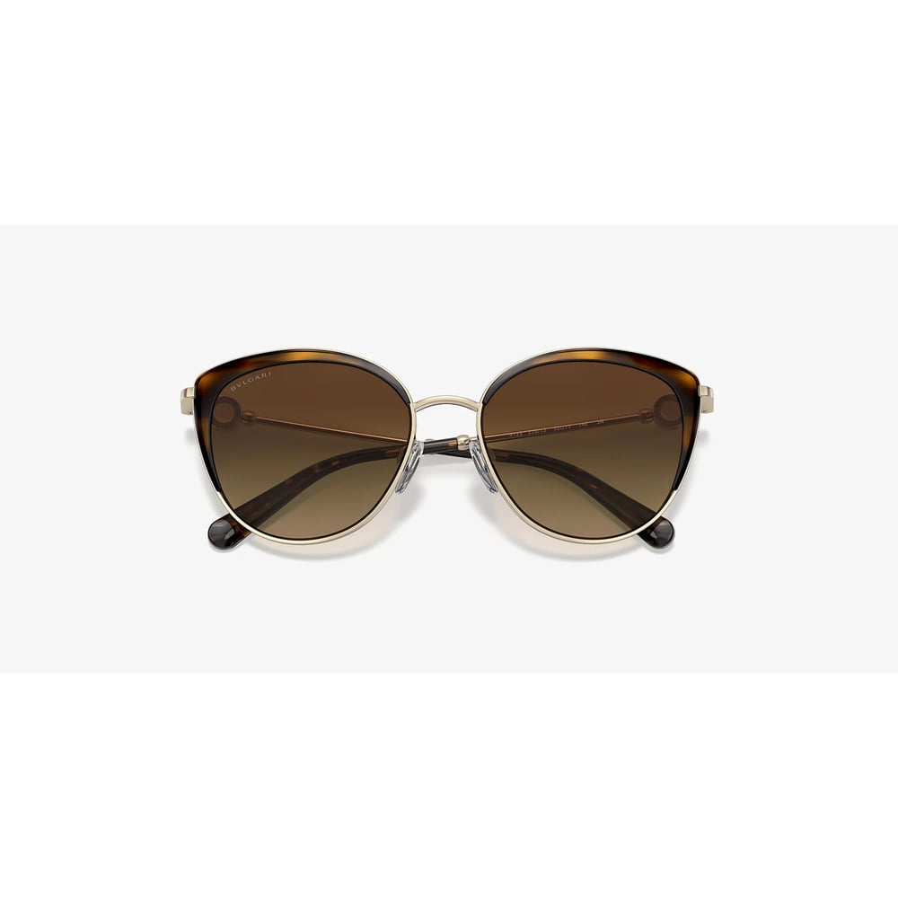 Bvlgari Full-rimmed Sunglasses Cateye Bv6133 278/13 Size 55 Tortoise Frame Brown Lens Women