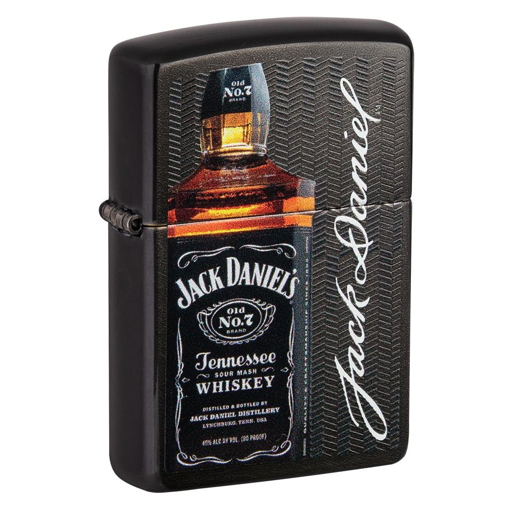 Zippo Classic Lighter Model 49321 Jack Daniel's Tennessee Whiskey With White Signature | Windproof | Metal Material - Black