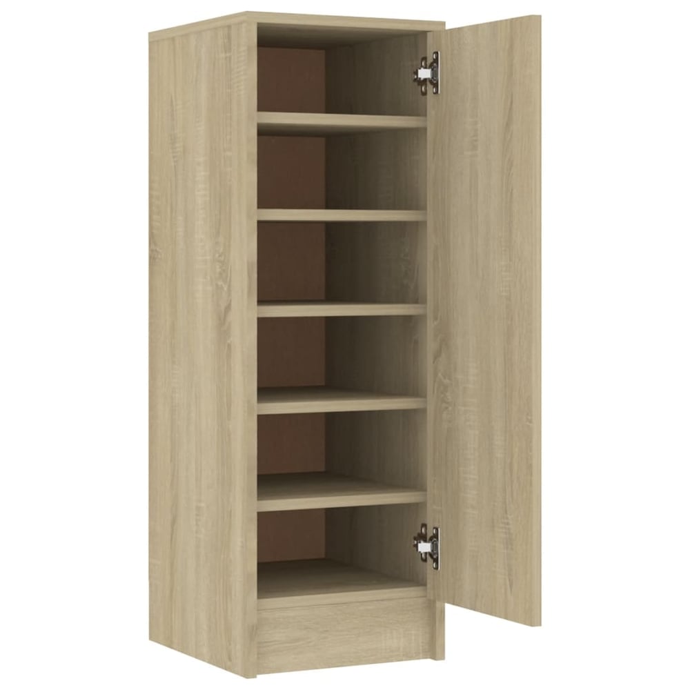 vidaXL Shoe Cabinet Sonoma Oak 32x35x92 cm Engineered Wood