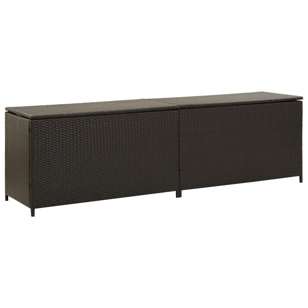 Vidaxl Garden Storage Box Poly Rattan 200x50x60 Cm Brown