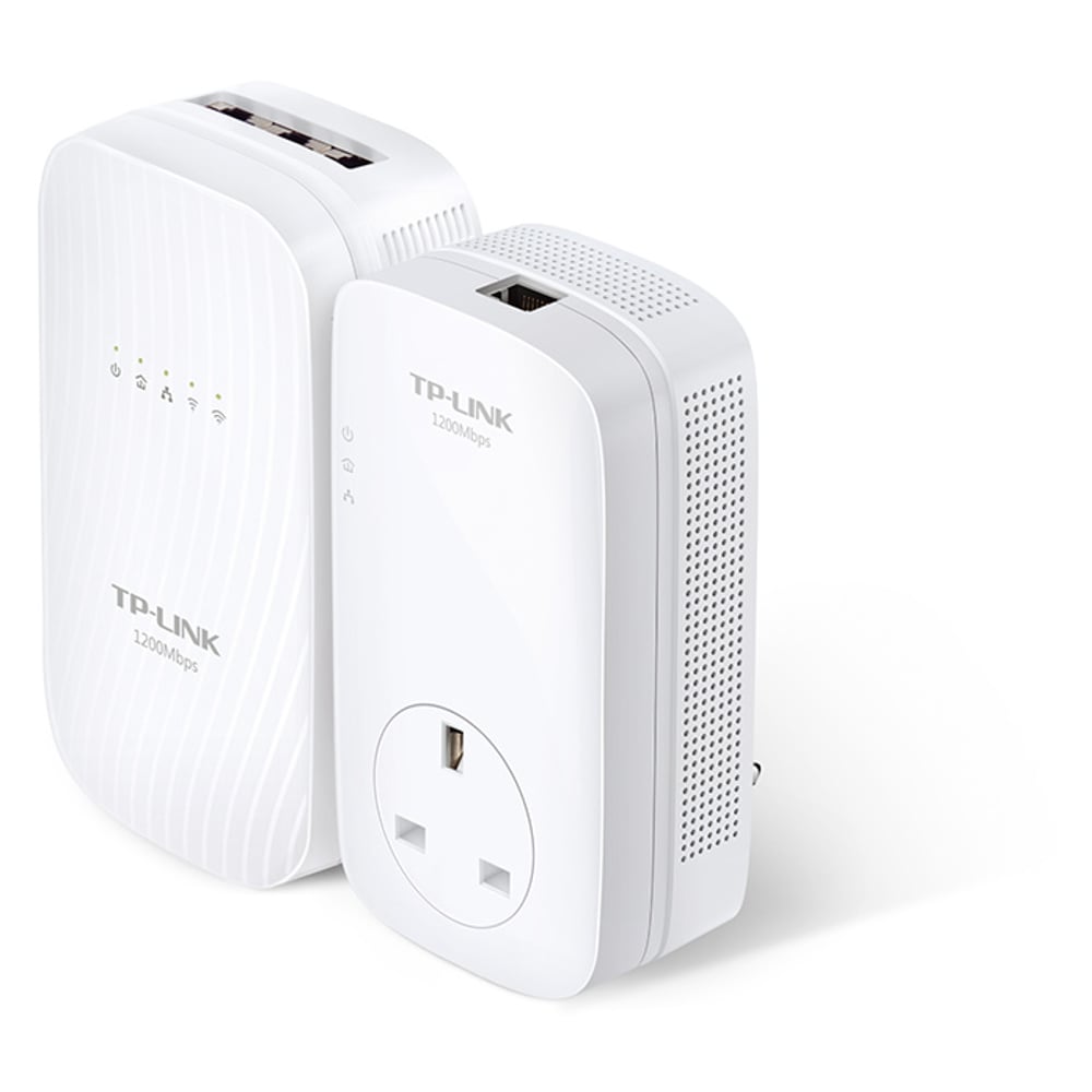 TP-Link TLWPA8730KIT AV1200 Gigabit Power Line AC1750 Wi-Fi Kit With AC Pass Through TP-Link TLWPA8730KIT AV1200 Gigabit Power Line AC1750 Wi-Fi Kit With AC Pass Through