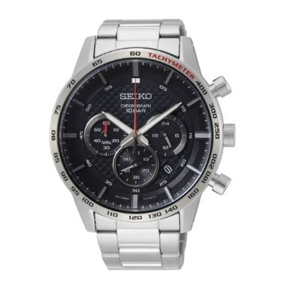 Seiko Chronograph Silver Metal Analog Watch For Men SSB355P1