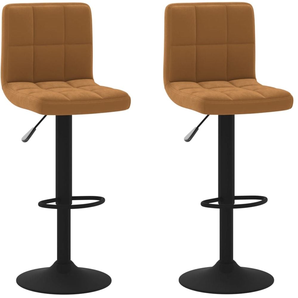 Vidaxl Bar Stools 2 Pcs Brown Velvet