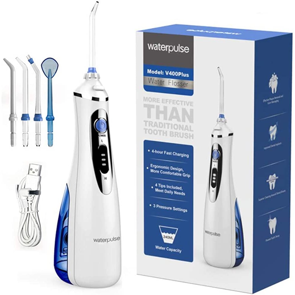 Waterpulse V400 Cordless Water Flosser Rechargeable Portable Oral irrigator for Travel & Home