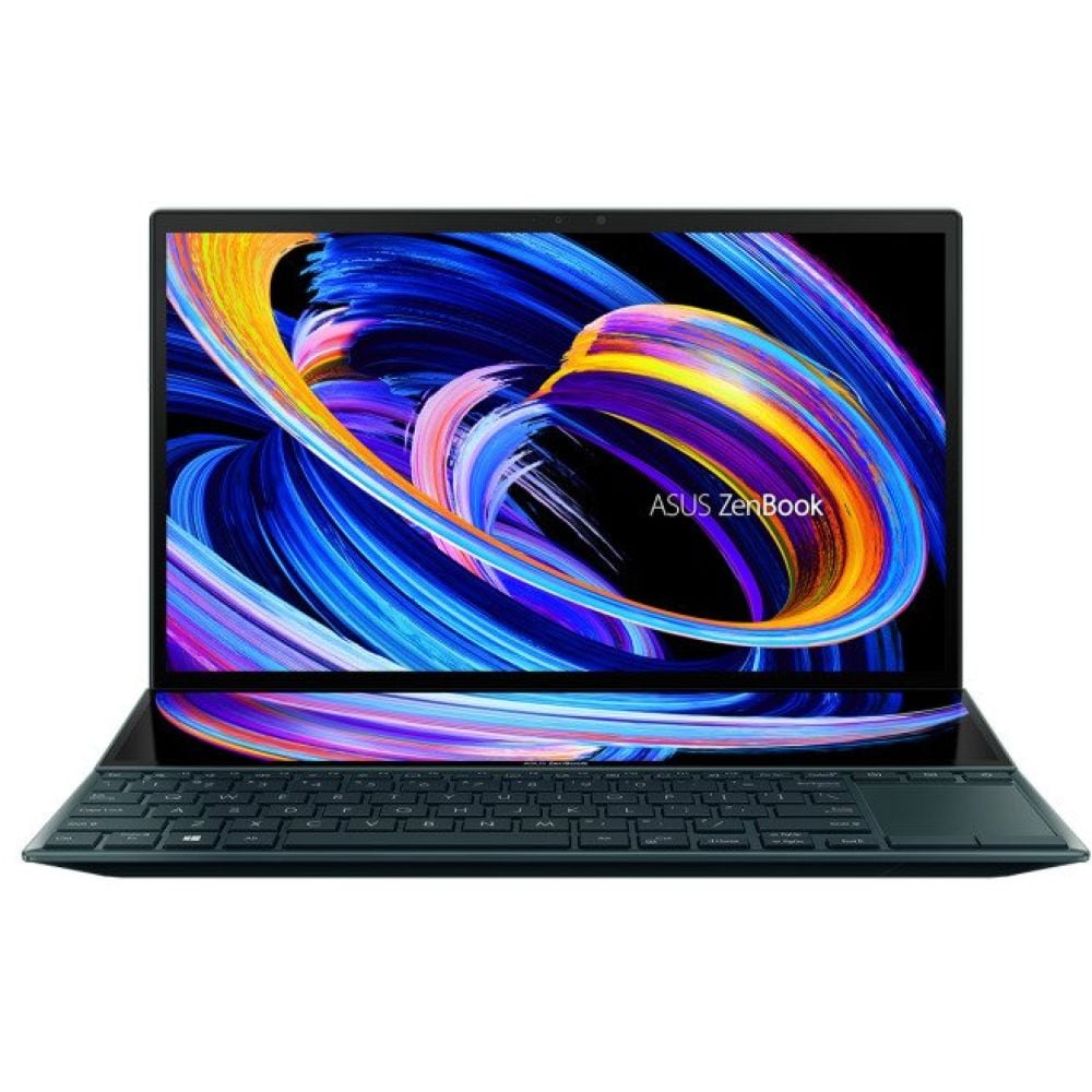 Asus ZenBook Duo Laptop - 11th Gen – Core i7 2.8GHz 16GB 1TB 2GB Win10Home 14inch FHD Celestial Blue English/Arabic Keyboard UX482EG KA087T (2021) Middle East Version