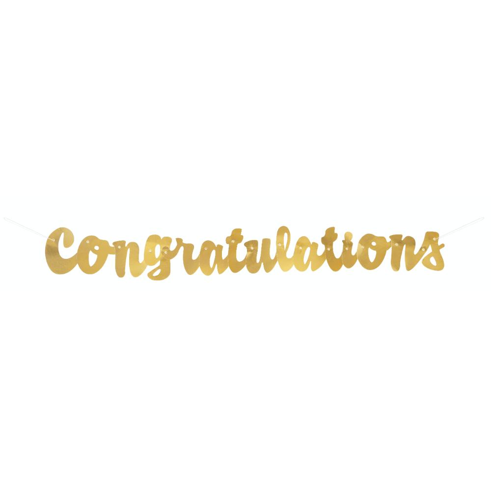 Unique- Gold Script Congratulations Banner