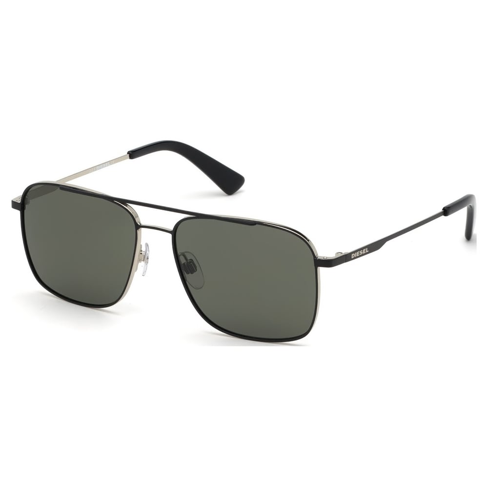 Diesel DL029505N55 Sunglasses Black/ Green Metal For Men