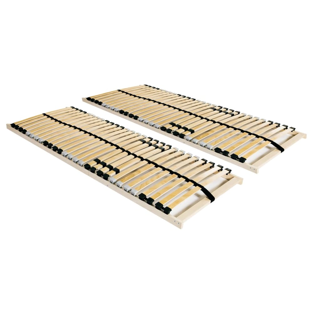 vidaXL Slatted Bed Bases 2 pcs with 28 Slats 7 Zones 90x200 cm vidaXL Slatted Bed Bases 2 pcs with 28 Slats 7 Zones 90x200 cm