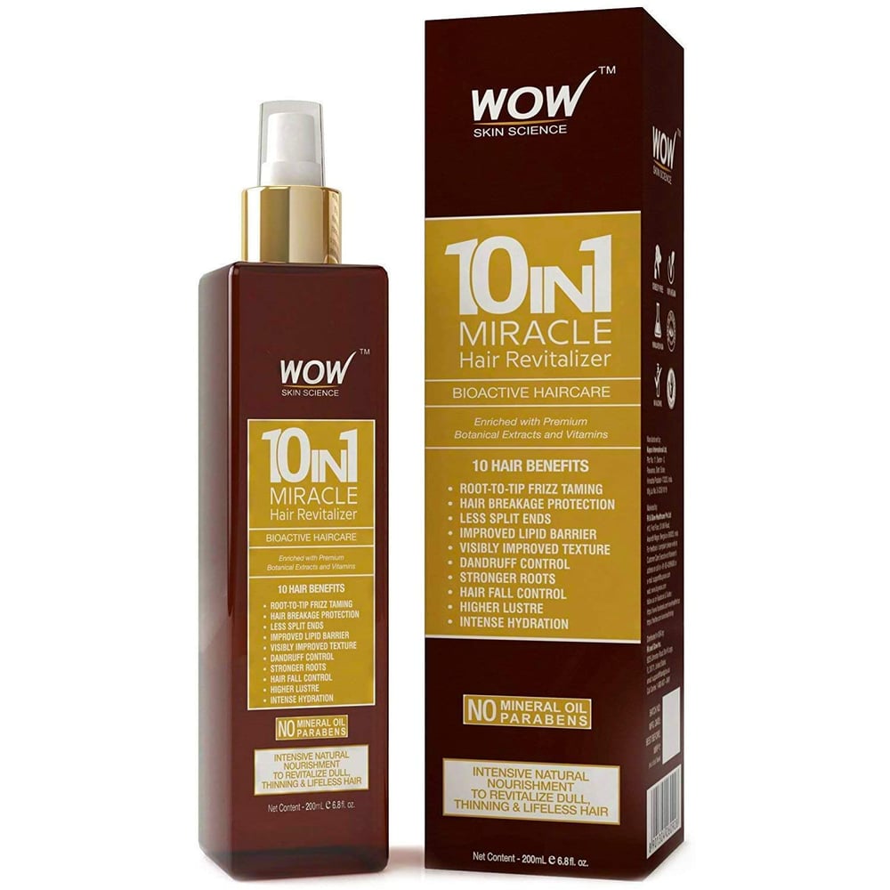 WOW 10 in 1 Miracle No Parabens & Mineral Oil Hair Revitalizer Mist Spray, 200mL