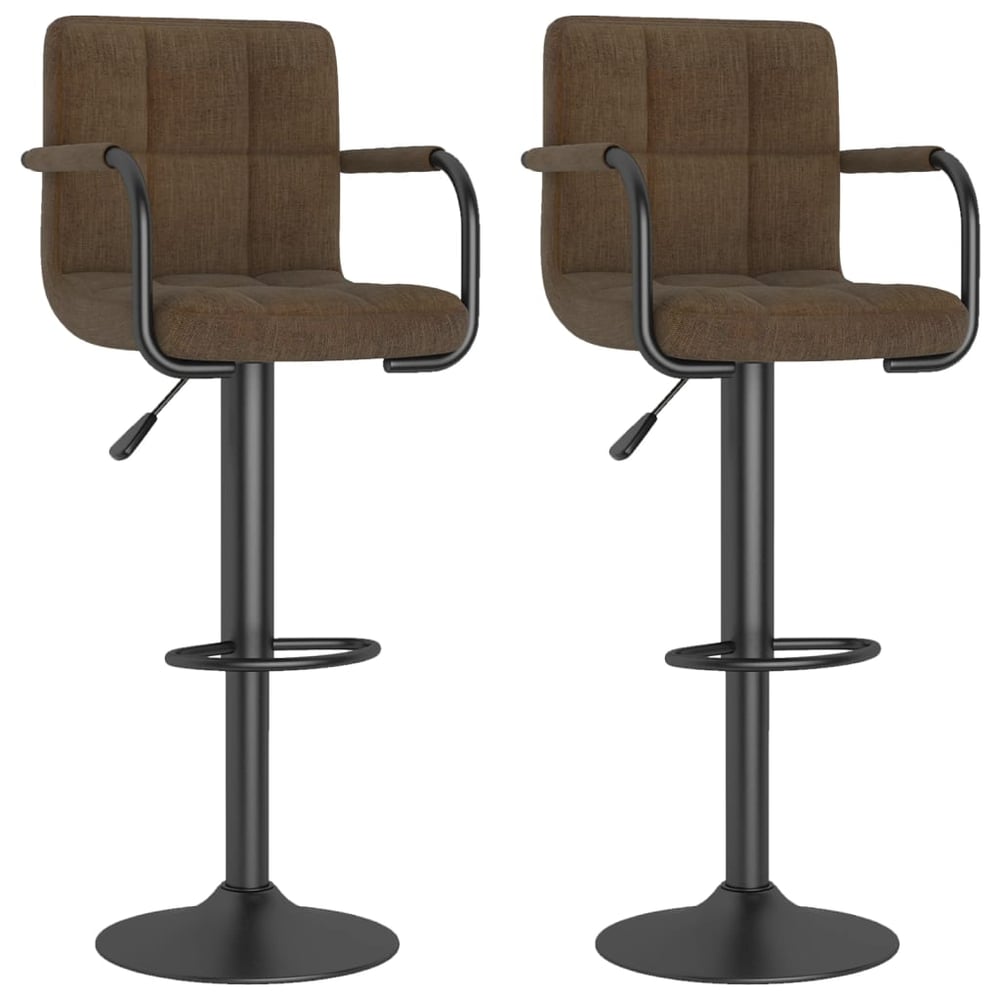 Vidaxl Bar Stools 2 Pcs Brown Fabric