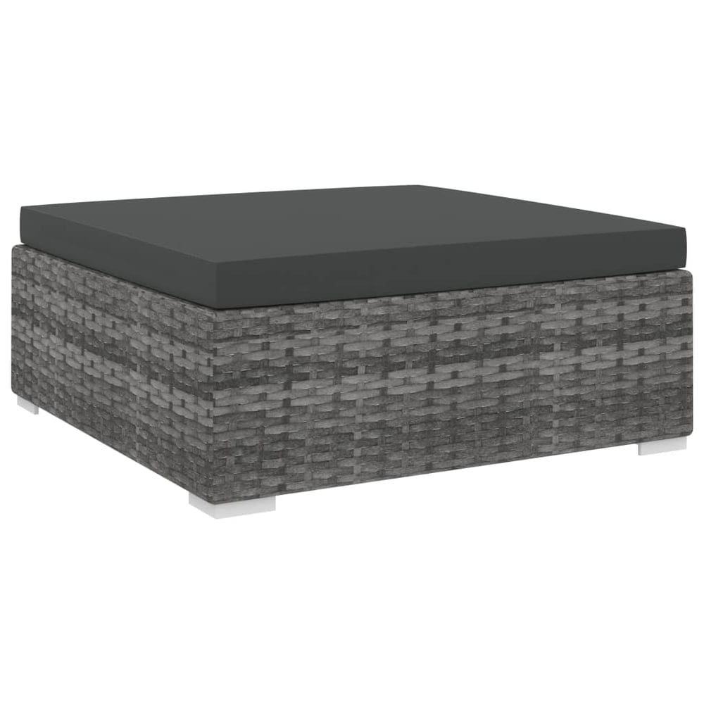 Vidaxl Sectional Footrest 1 Pc With Cushion Poly Rattan Grey Vidaxl Sectional Footrest 1 Pc With Cushion Poly Rattan Grey
