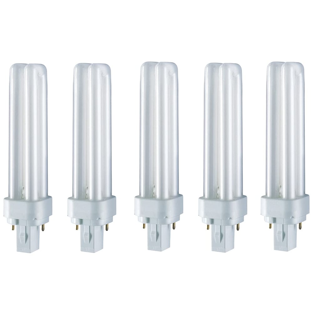 Osram Dulux D 2 Pin Day Light Double Twin Tube Cfl Bulb 13 Watt Energy Saving Bulb Cool White - (pack Of 5)