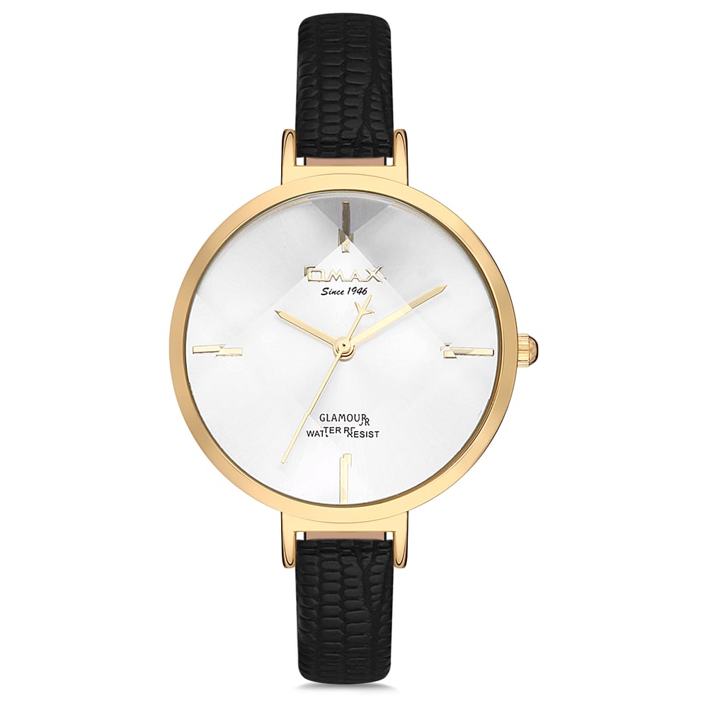 Omax Glamour Series Black Leather Analog Watch For Women GLA01G62Y Omax Glamour Series Black Leather Analog Watch For Women GLA01G62Y