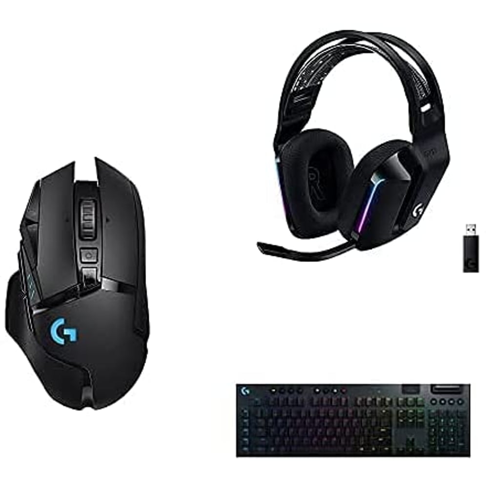 Logitech G502 Lightspeed Wireless Gaming Mouse, Black+logitech G733 Lightspeed Wireless Gaming Headset, Black+logitech G915 Lightspeed Wireless Mechanical Gaming Keyboard, Black Logitech G502 Lightspeed Wireless Gaming Mouse, Black+logitech G733 Lightspeed Wireless Gaming Headset, Black+logitech G915 Lightspeed Wireless Mechanical Gaming Keyboard, Black