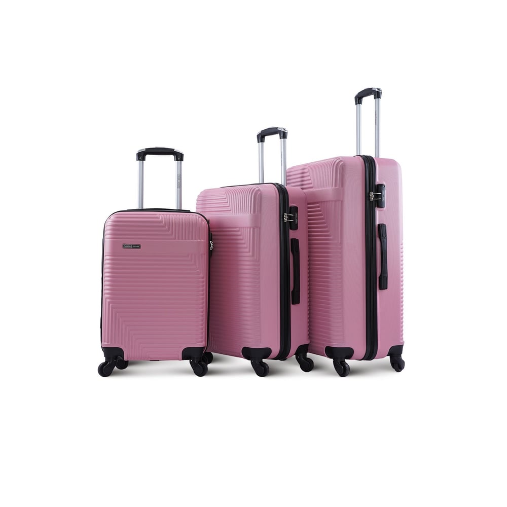 Para John Lightweight 3-pieces Abs Hard Side Travel Luggage Trolley Bag Set With Lock Unisex Hard Shell Strong