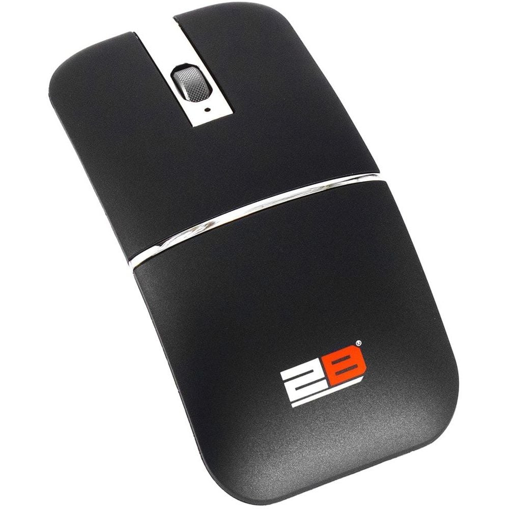 2B Arc Design Wireless Rechargeable Mouse 10m Black and Silver 2B Arc Design Wireless Rechargeable Mouse 10m Black and Silver