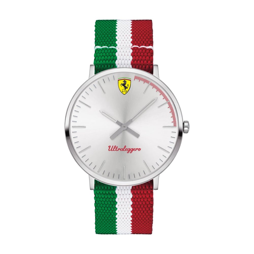 Scuderia Ferrari UTLEG Watch For Men with Red White And Green Nylon Strap
