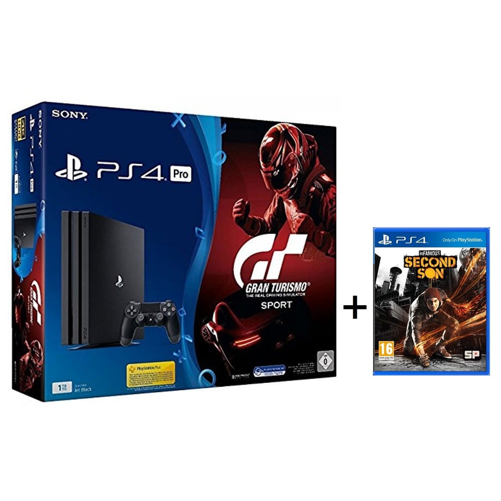 Sony PS4 Pro Gaming Console 1TB Black With Gran Turismo The Real Driving Simulator SPORT Limited Edition + Infamous Second Son Game Sony PS4 Pro Gaming Console 1TB Black With Gran Turismo The Real Driving Simulator SPORT Limited Edition + Infamous Second Son Game