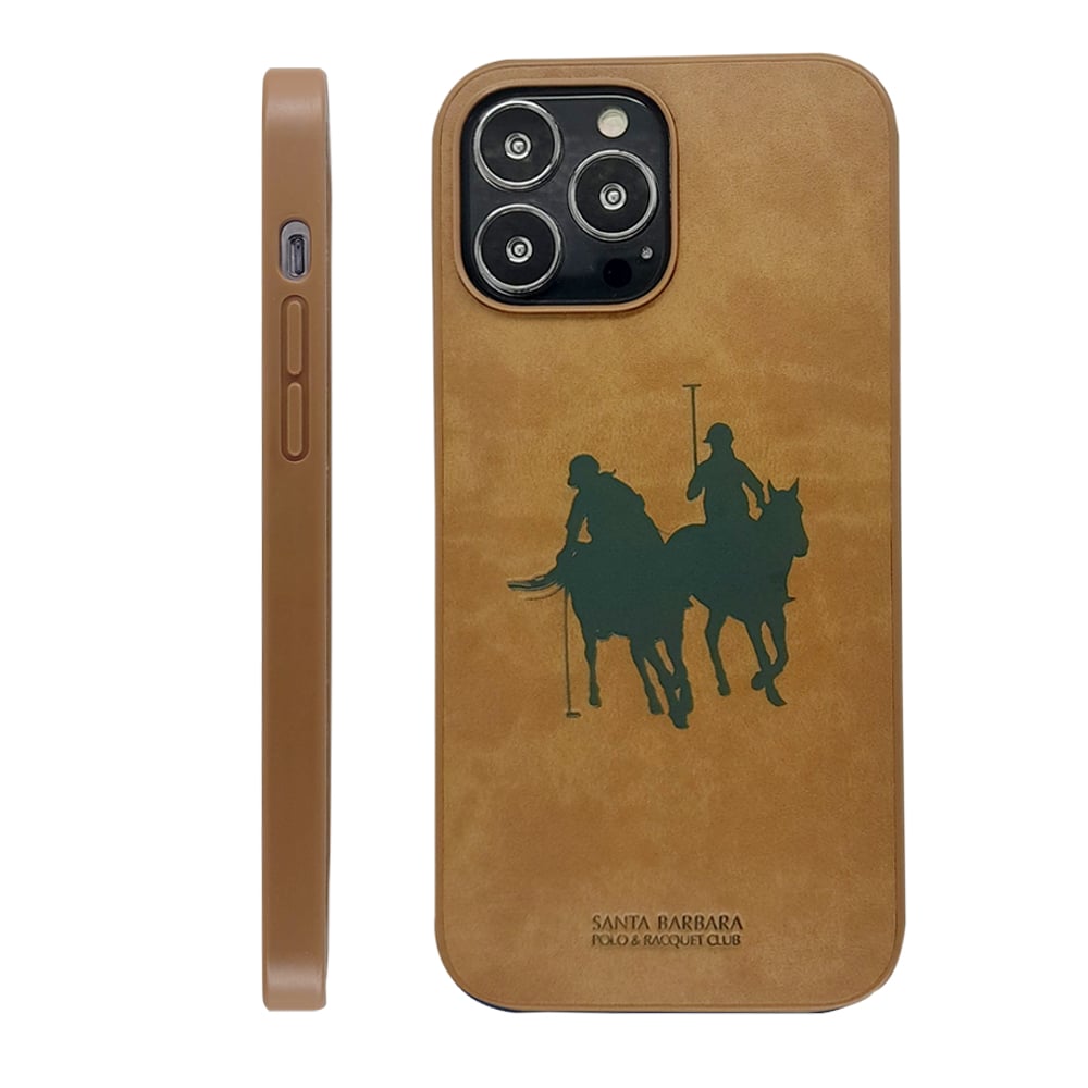 Santa Barbara Polo & Racquet Club Umbra Series PU Leather Phone Case for Apple iPhone14 Pro Brown