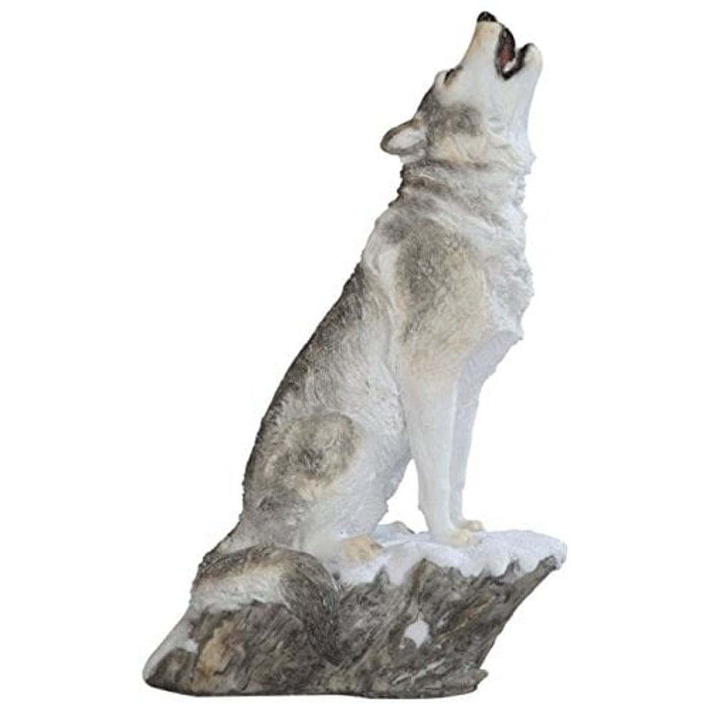 Stealstreet Grey & White Wolf Howling Siting On Snow Figurine- SS-G-54272 Stealstreet Grey & White Wolf Howling Siting On Snow Figurine- SS-G-54272