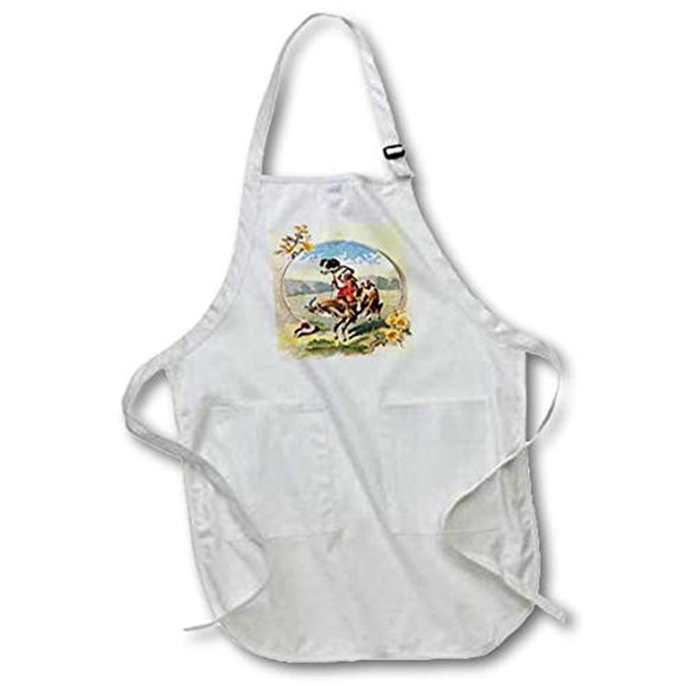 3Drose Humorous Victorian Painting Of Dog Riding A Goat.Jpg - Full Length Apron, 22 By 30-Inch, White, With Pockets (Apr_98585_1) 3Drose Humorous Victorian Painting Of Dog Riding A Goat.Jpg - Full Length Apron, 22 By 30-Inch, White, With Pockets (Apr_98585_1)